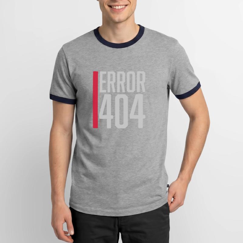 Fehler Code Error 404 Männer Kontrast-T-Shirt