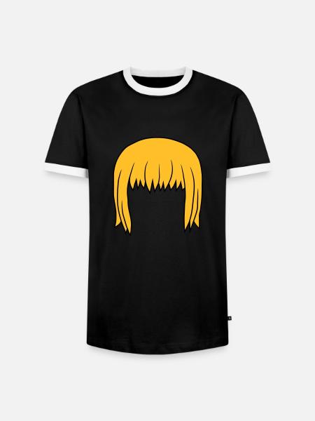 Anime Blonde Bob Hairstyle Bob - Men's Ringer Shirt - black/white