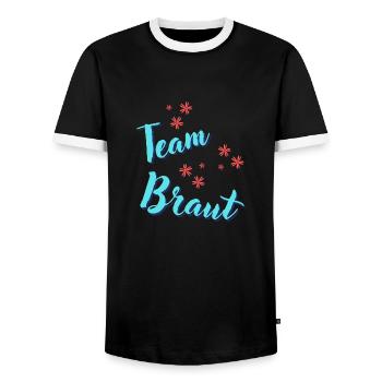 Team Braut 2023 - Männer Kontrast-T-Shirt - Schwarz/Weiß - Vorne - AI Model Female 172 light (172cm) & AI Model Male 178 light (178cm)