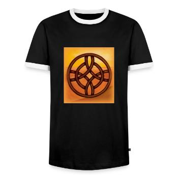 celtic cross - Men's Ringer Shirt - black/white - Front - AI Model Female 172 light (172cm) & AI Model Male 178 light (178cm)