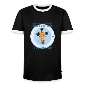 Nebenderspur blue - Männer Kontrast-T-Shirt - Schwarz/Weiß - Vorne - AI Model Female 172 light (172cm) & AI Model Male 178 light (178cm)