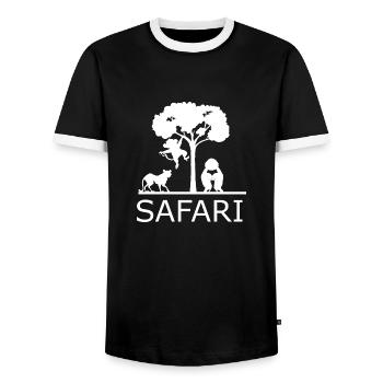 Safari Zoo Animal Safari Zoo - Men's Ringer Shirt - black/white - Front - AI Model Female 172 light (172cm) & AI Model Male 178 light (178cm)