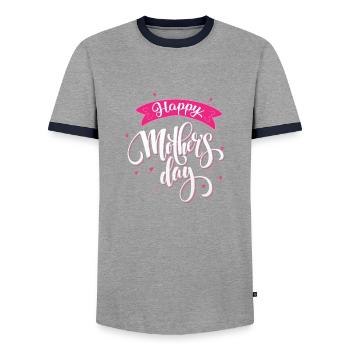 Bonne fête des mères sombre BG - T-shirt contrasté Homme - gris/marine  - Devant - AI Model Female 172 light (172cm) & AI Model Male 178 light (178cm)