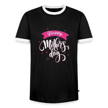 Bonne fête des mères sombre BG - T-shirt contrasté Homme - noir/blanc - Devant - AI Model Female 172 light (172cm) & AI Model Male 178 light (178cm)