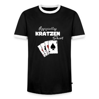 Kratzen Offizielles Shirt - Männer Kontrast-T-Shirt - Schwarz/Weiß - Vorne - AI Model Female 172 light (172cm) & AI Model Male 178 light (178cm)