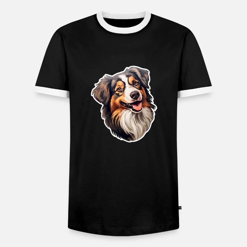 Australian Shephard loyal - Men's Ringer Shirt - black/white