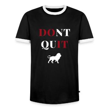N’abandonnez pas Lion Heart - T-shirt contrasté Homme - noir/blanc - Devant - AI Model Female 172 light (172cm) & AI Model Male 178 light (178cm)
