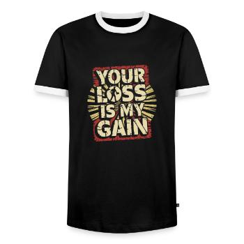 La passion des trésors et des aventures - T-shirt contrasté Homme - noir/blanc - Devant - AI Model Female 172 light (172cm) & AI Model Male 178 light (178cm)