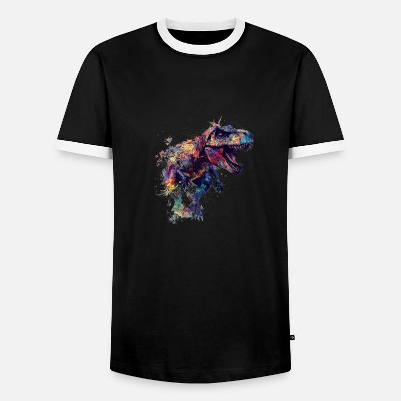 T Rex Blobs - Men's Ringer Shirt - black/white