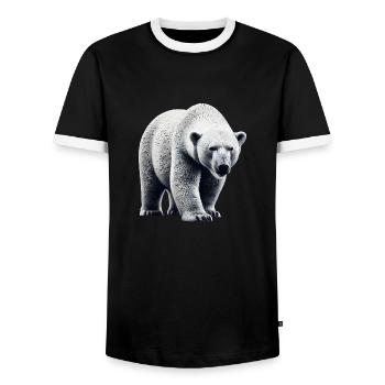 Eisbär - Männer Kontrast-T-Shirt - Schwarz/Weiß - Vorne - AI Model Female 172 light (172cm) & AI Model Male 178 light (178cm)