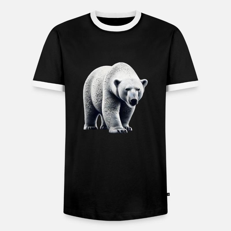Eisbär - Männer Kontrast-T-Shirt - Schwarz/Weiß
