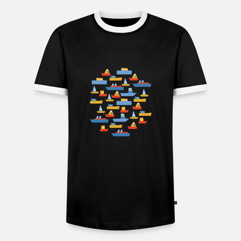 Boote - Männer Kontrast-T-Shirt - Schwarz/Weiß