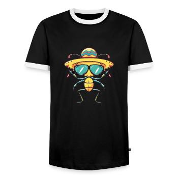 Ameise Lustig Sombrero - Männer Kontrast-T-Shirt - Schwarz/Weiß - Vorne - AI Model Female 172 light (172cm) & AI Model Male 178 light (178cm)