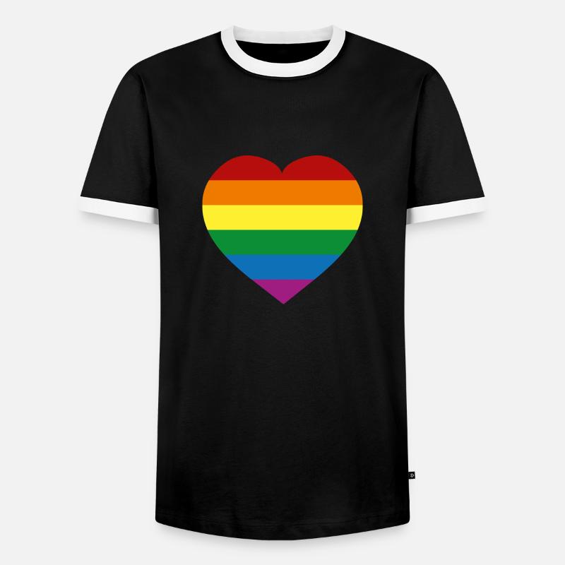 Rainbow Flag :) - Männer Kontrast-T-Shirt - Schwarz/Weiß