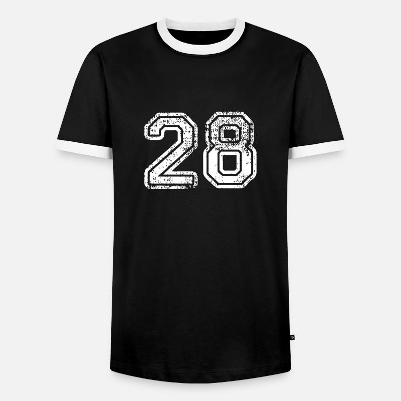 28 - Männer Kontrast-T-Shirt - Schwarz/Weiß
