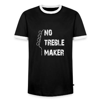 Bass und kein Treble - Gitarrrenhals mit Spruch - T-shirt contrasté Homme - noir/blanc - Devant - AI Model Female 172 light (172cm) & AI Model Male 178 light (178cm)