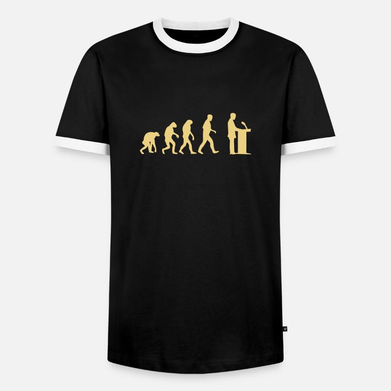 redner evolution - Männer Kontrast-T-Shirt - Schwarz/Weiß