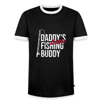 Papa little fishing buddy - T-shirt contrasté Homme - noir/blanc - Devant - AI Model Female 172 light (172cm) & AI Model Male 178 light (178cm)