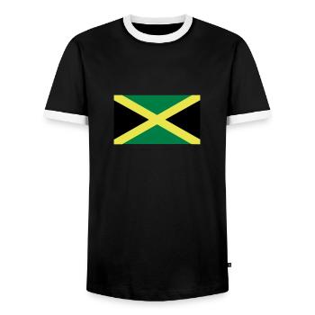 Jamaïque - T-shirt contrasté Homme - noir/blanc - Devant - AI Model Female 172 light (172cm) & AI Model Male 178 light (178cm)