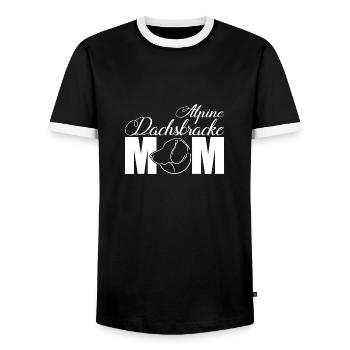 Alpine Badger Hound Profile Mom Dogs Dog Wilsigns - Men's Ringer Shirt - black/white - Front - AI Model Female 172 light (172cm) & AI Model Male 178 light (178cm)