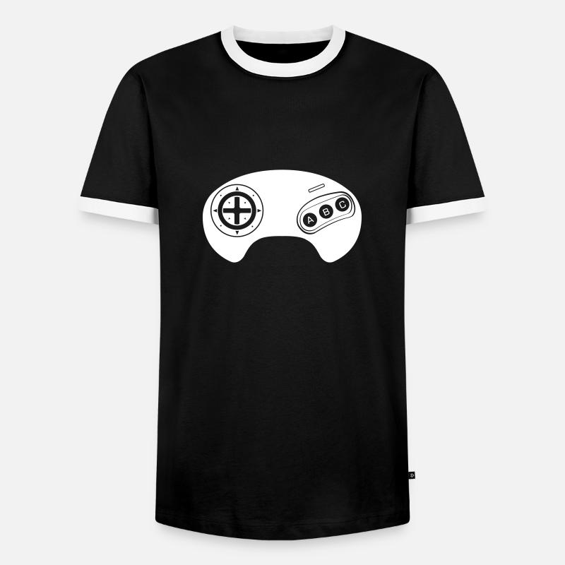 Mega Retro Controller - Männer Kontrast-T-Shirt - Schwarz/Weiß