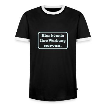 Werbung - Männer Kontrast-T-Shirt - Schwarz/Weiß - Vorne - AI Model Female 172 light (172cm) & AI Model Male 178 light (178cm)