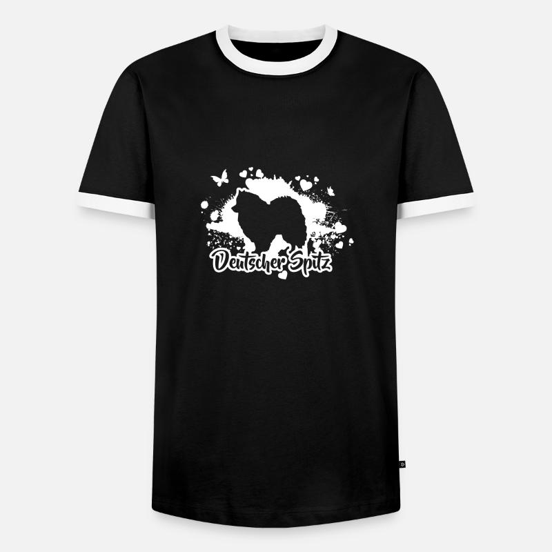 DEUTSCHER SPITZ Hunde Hund Wilsigns - Männer Kontrast-T-Shirt - Schwarz/Weiß