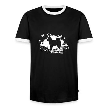 POMSKY Race de chien Chien Chiens Wilsigns - T-shirt contrasté Homme - noir/blanc - Devant - AI Model Female 172 light (172cm) & AI Model Male 178 light (178cm)