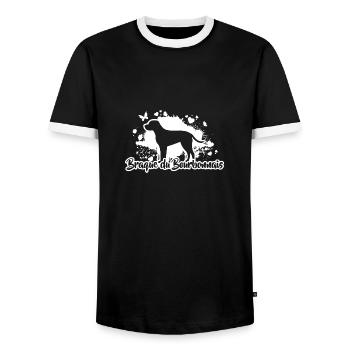BRAQUE DU BOURBONNAIS Hunde Jagdhunde Wilsigns - Männer Kontrast-T-Shirt - Schwarz/Weiß - Vorne - AI Model Female 172 light (172cm) & AI Model Male 178 light (178cm)