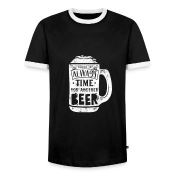 WEITERS BIER PARTIE TRINKEN GRILLEN SPRÜCHE MOTIVE - Männer Kontrast-T-Shirt - Schwarz/Weiß - Vorne - AI Model Female 172 light (172cm) & AI Model Male 178 light (178cm)