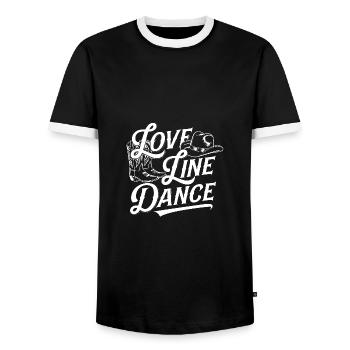 Love Line Dance ich liebe Line Dancing - Männer Kontrast-T-Shirt - Schwarz/Weiß - Vorne - AI Model Female 172 light (172cm) & AI Model Male 178 light (178cm)