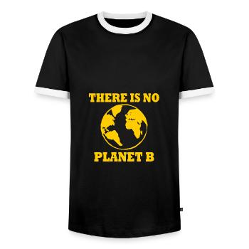 There is no planet B - T-shirt contrasté Homme - noir/blanc - Devant - AI Model Female 172 light (172cm) & AI Model Male 178 light (178cm)