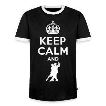 Gardez votre calme - danse Tango - T-shirt contrasté Homme - noir/blanc - Devant - AI Model Female 172 light (172cm) & AI Model Male 178 light (178cm)