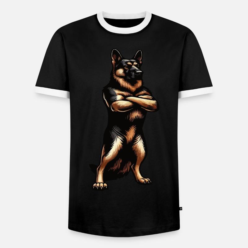 Deutscher Schäferhund Schäferhunde Schäferhunde - Männer Kontrast-T-Shirt - Schwarz/Weiß