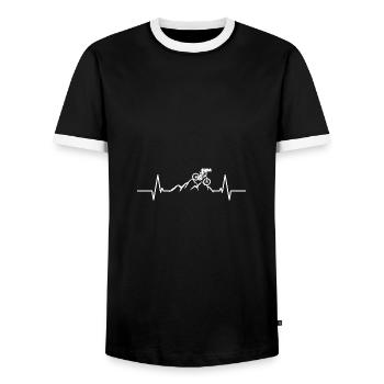 Mountain bike Herschlag EKG Montagnes Bike - T-shirt contrasté Homme - noir/blanc - Devant - AI Model Female 172 light (172cm) & AI Model Male 178 light (178cm)