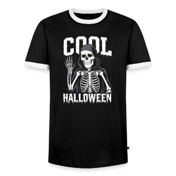 Squelette d’Halloween cool - T-shirt contrasté Homme - noir/blanc - Devant - AI Model Female 172 light (172cm) & AI Model Male 178 light (178cm)