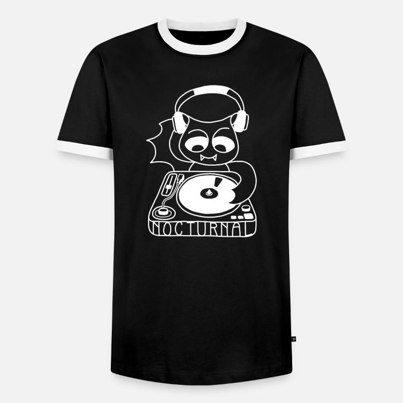 DJ Bat - Men's Ringer Shirt - black/white