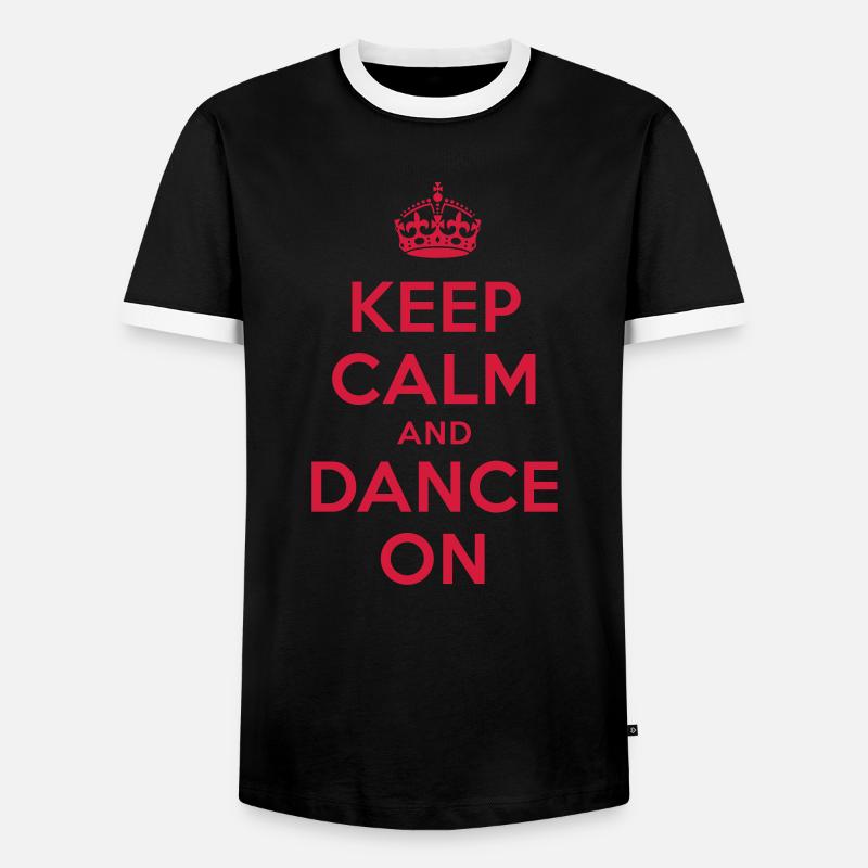 keep calm and dance on - Männer Kontrast-T-Shirt - Schwarz/Weiß