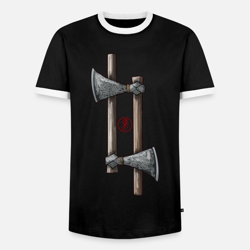 Mammenaxe - Men's Ringer Shirt - black/white