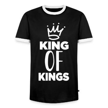 Roi des rois - T-shirt contrasté Homme - noir/blanc - Devant - AI Model Female 172 light (172cm) & AI Model Male 178 light (178cm)