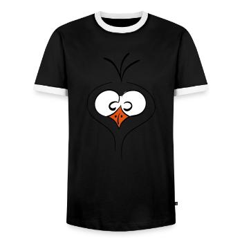 lustiger vogel - Männer Kontrast-T-Shirt - Schwarz/Weiß - Vorne - AI Model Female 172 light (172cm) & AI Model Male 178 light (178cm)