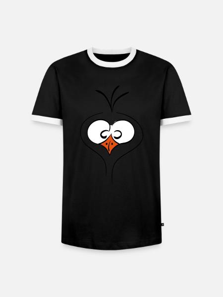 lustiger vogel - Männer Kontrast-T-Shirt - Schwarz/Weiß