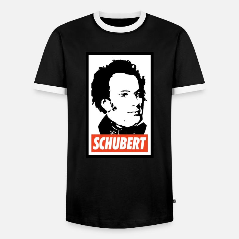 Franz Schubert - Männer Kontrast-T-Shirt - Schwarz/Weiß