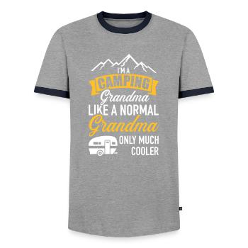 Caravane - T-shirt contrasté Homme - gris/marine  - Devant - AI Model Female 172 light (172cm) & AI Model Male 178 light (178cm)