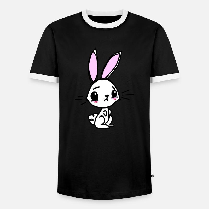 Small rabbit - Men's Ringer Shirt - black/white