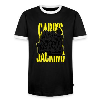 Carp's graff "CARP'S JACKING" - T-shirt contrasté Homme - noir/blanc - Devant - AI Model Female 172 light (172cm) & AI Model Male 178 light (178cm)