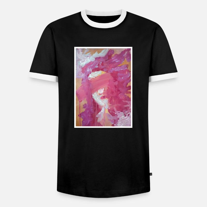 Original Kunstdruck "Suffering" - Männer Kontrast-T-Shirt - Schwarz/Weiß