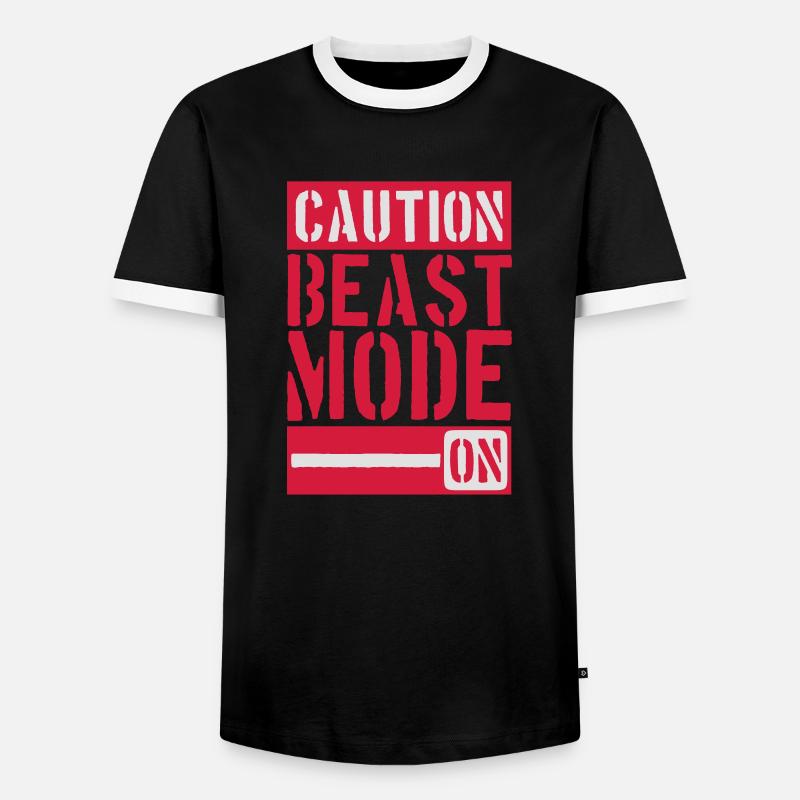 Caution Beast Mode On - Männer Kontrast-T-Shirt - Schwarz/Weiß