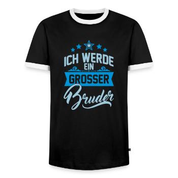Ich werde ein großer Bruder - Baby-Schwangerschaft - Männer Kontrast-T-Shirt - Schwarz/Weiß - Vorne - AI Model Female 172 light (172cm) & AI Model Male 178 light (178cm)