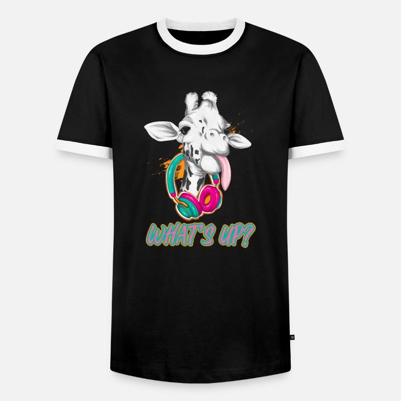 Giraffe - Men's Ringer Shirt - black/white